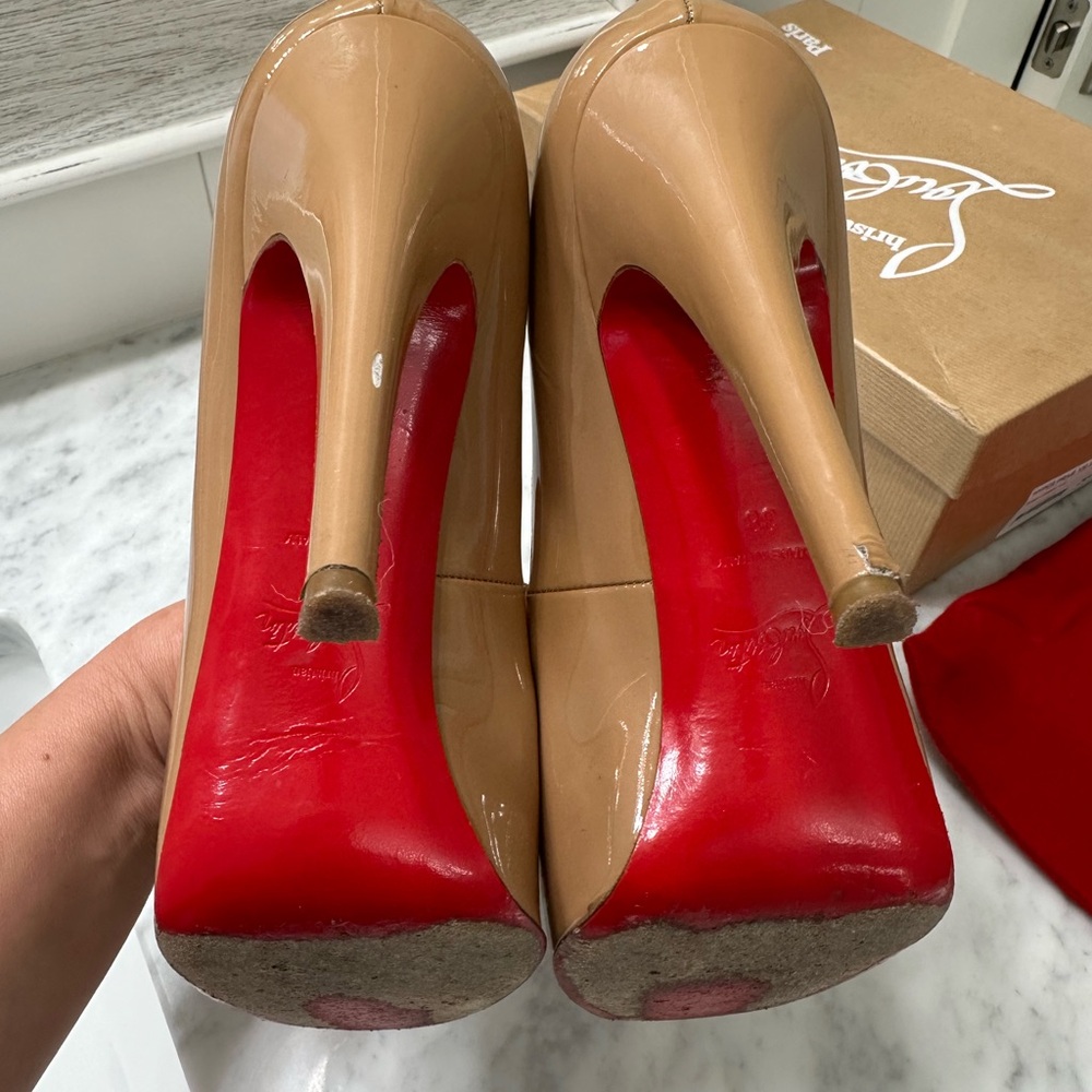 CHRISTIAN LOUBOUTIN Hyper Prive 120 Patent Leather Camel size 38 - Picture 6 of 11